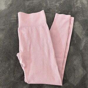 Ribbed Seamless Leggings‎ High Waist Tummy Control Yoga Pants